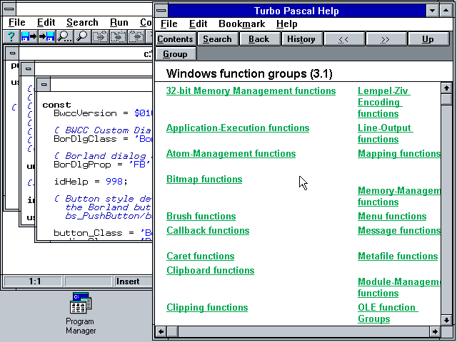 Turbo Pascal for Windows 1.5 - Help